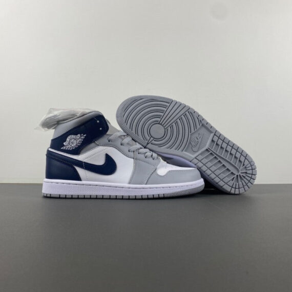 Air Jordan 1 Mid White/Grey/Navy