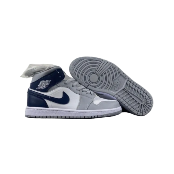 Air Jordan 1 Mid White/Grey/Navy
