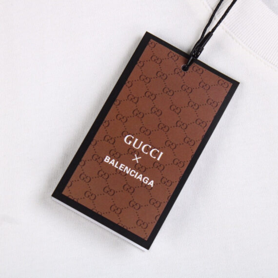 GUCCI x BALENCIAGA FLOWER LOGO T-SHIRT WHITE