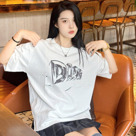 Dior White T-Shirt with Bold Logo