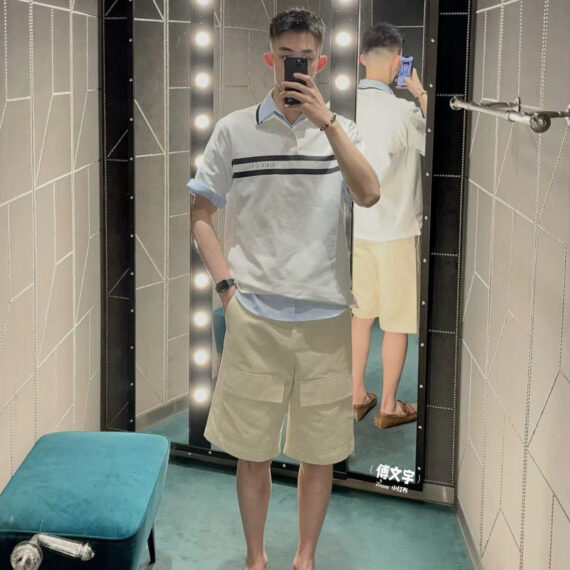 Gucci Striped Logo Polo Shirt (White)