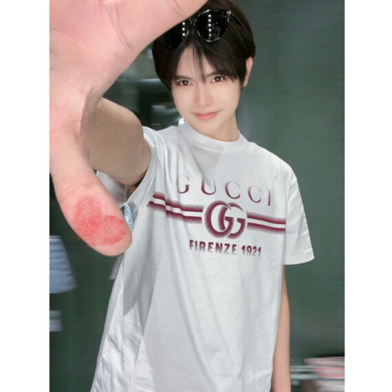 Gucci White T-Shirt with Firenze 1921 Logo