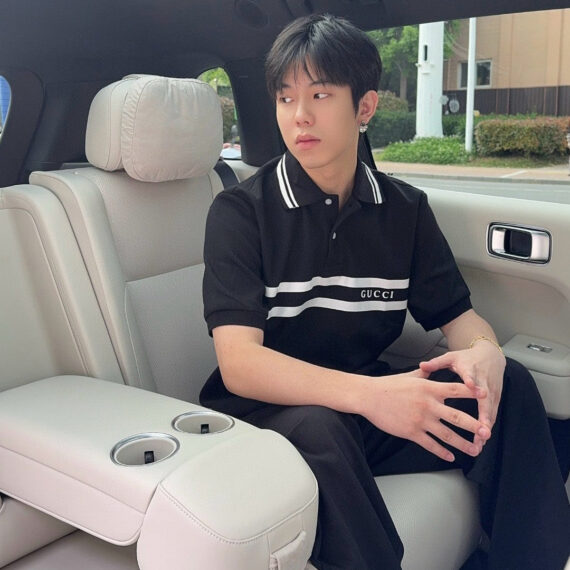 Gucci Striped Logo Polo Shirt (Black)
