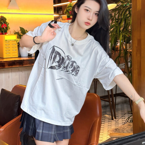 Dior White T-Shirt with Bold Logo