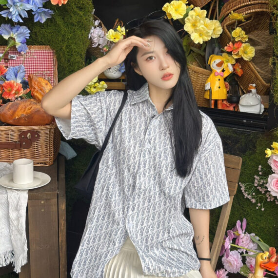 Dior Monogram Print Shirt (Gray)