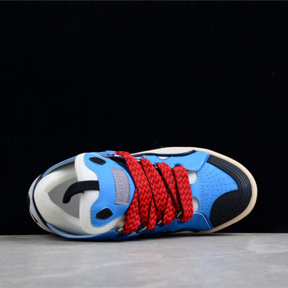 Lanvin Blue and Red Lace Sneakers