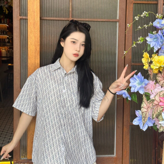 Dior Monogram Print Shirt (Gray)