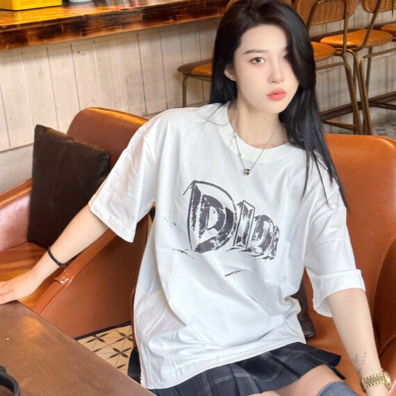 Dior White T-Shirt with Bold Logo