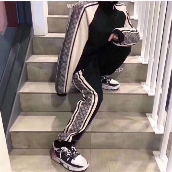 Gucci GG Supreme Stripe Track Jacket - Black