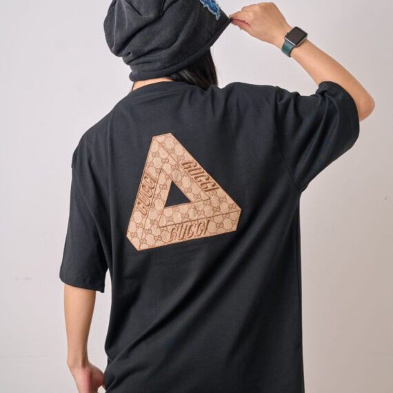 Gucci Triangle Logo Black T-Shirt
