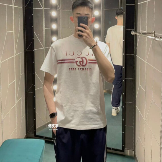 Gucci White T-Shirt with Firenze 1921 Logo