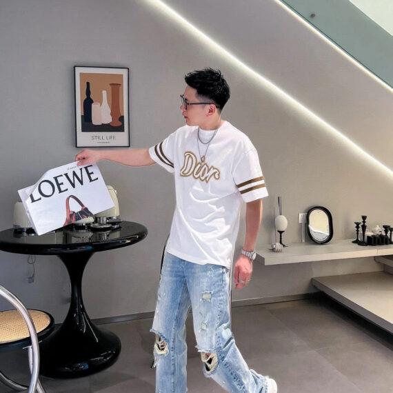 Dior White and Brown T-Shirt