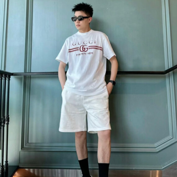 Gucci White T-Shirt with Firenze 1921 Logo