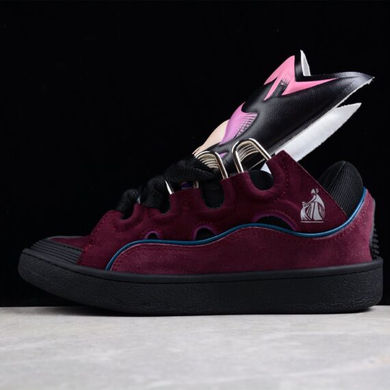 Lanvin Burgundy Suede Sneakers