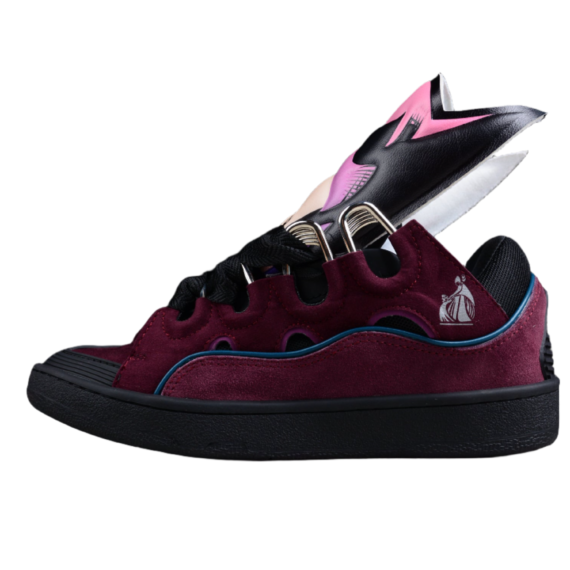 Lanvin Burgundy Suede Sneakers