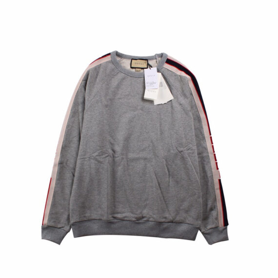 Gucci Grey Sweatshirt with Stripe Detail