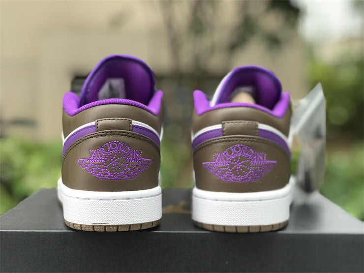 Air Jordan 1 Low White/Brown/Purple