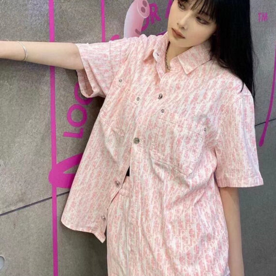 Dior Monogram Shirt (Pink/White)