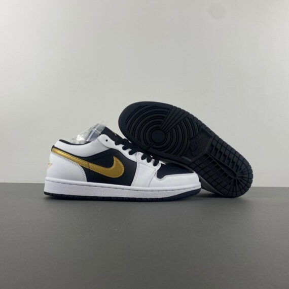 Air Jordan 1 Low White/Black/Metallic Gold