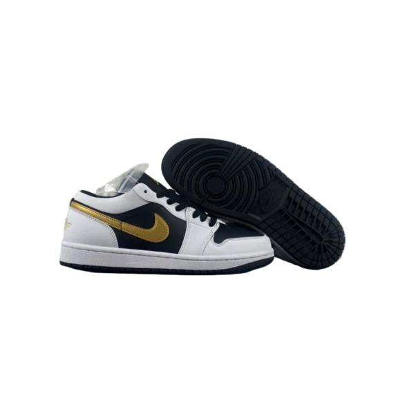 Air Jordan 1 Low White/Black/Metallic Gold
