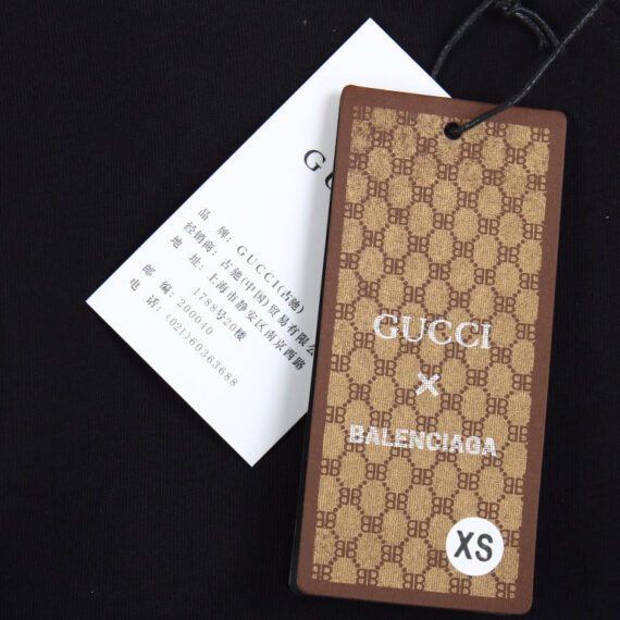 GUCCI x BALENCIAGA DRIP LOGO T-SHIRT BLACK