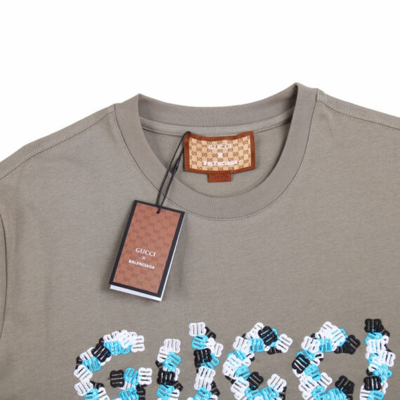 GUCCI x BALENCIAGA FLOWER LOGO T-SHIRT KHAKI