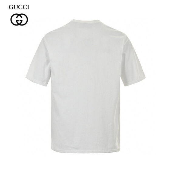 Gucci White T-Shirt with Pink Dinosaur Graphic