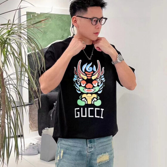 Gucci Dragon Graphic T-shirt Black