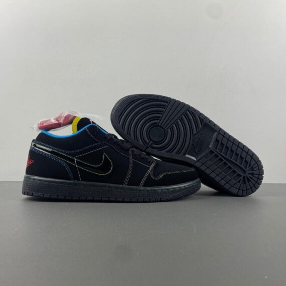 Air Jordan 1 Low Black Nubuck/Yellow Jade