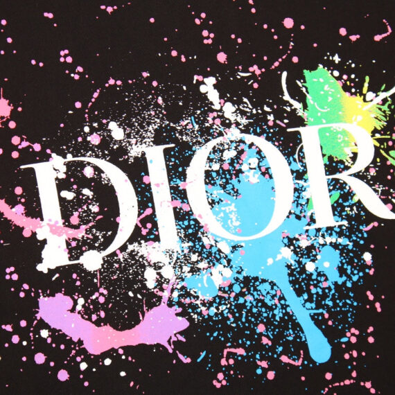 Dior Color Splash Graphic T-Shirt - Black