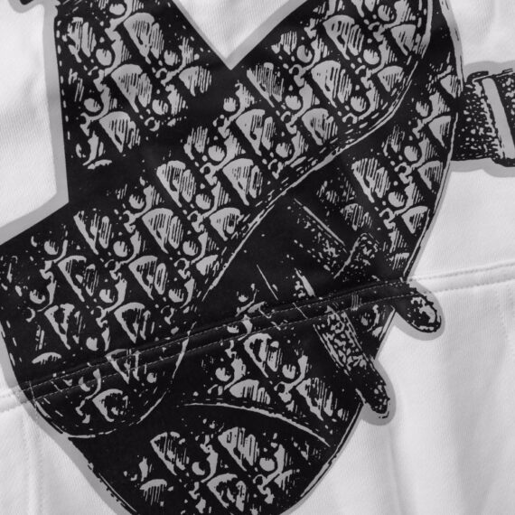 Dior White Hoodie with Bag Design