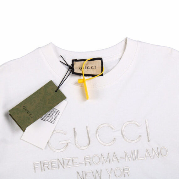 Gucci T-shirt with Embroidered Cities