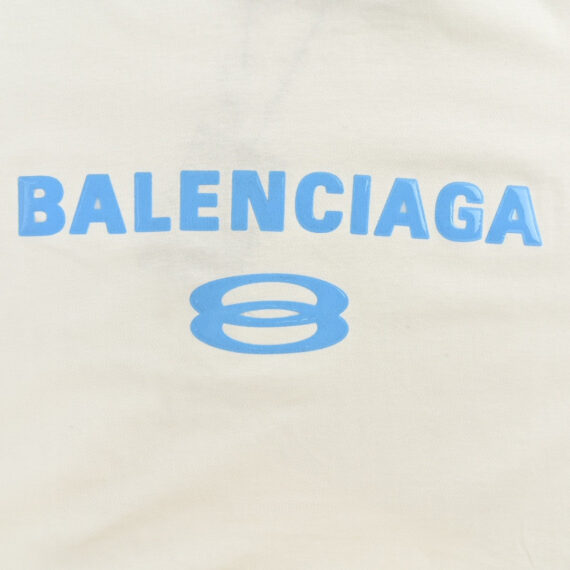 Balenciaga Blue Logo T-Shirt (White)