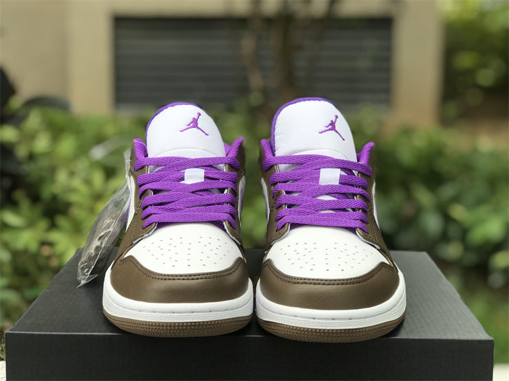 Air Jordan 1 Low White/Brown/Purple