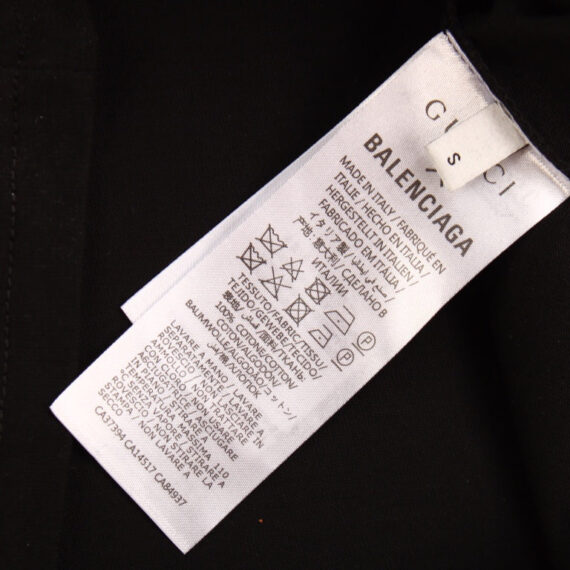 GUCCI x BALENCIAGA FLOWER LOGO T-SHIRT BLACK