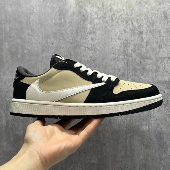 Air Jordan 1 Low Black/Sail Reverse Swoosh