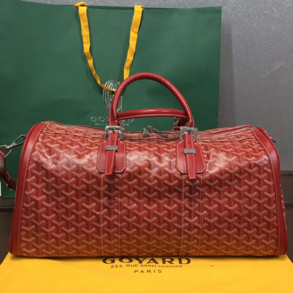 GOYARD BOSTON 50 TRAVEL BAG RED