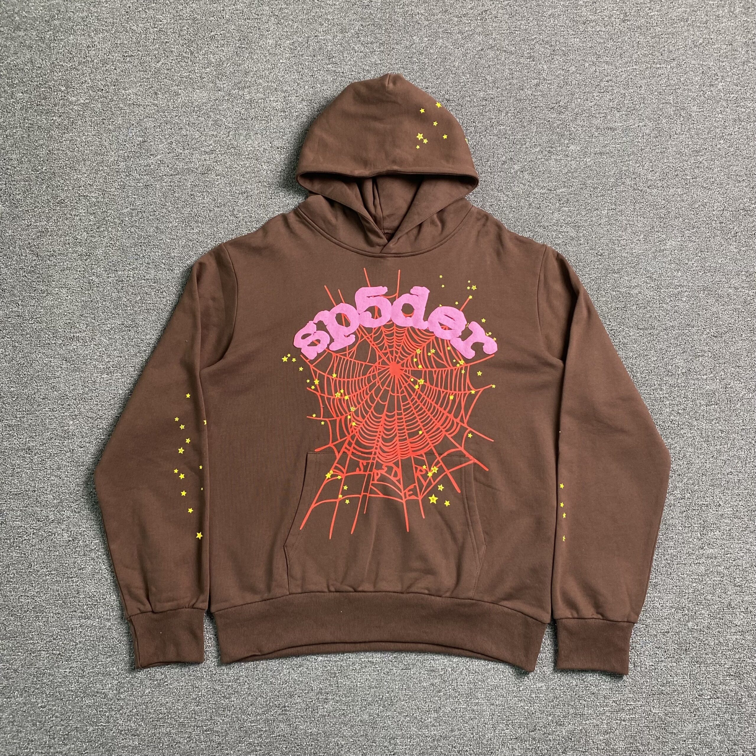 SP5DER WEB HOODIE BROWN