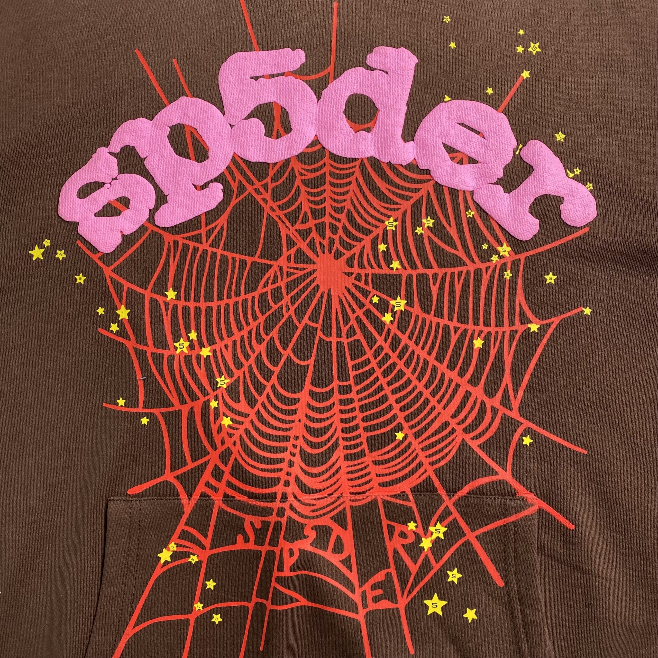 SP5DER WEB HOODIE BROWN