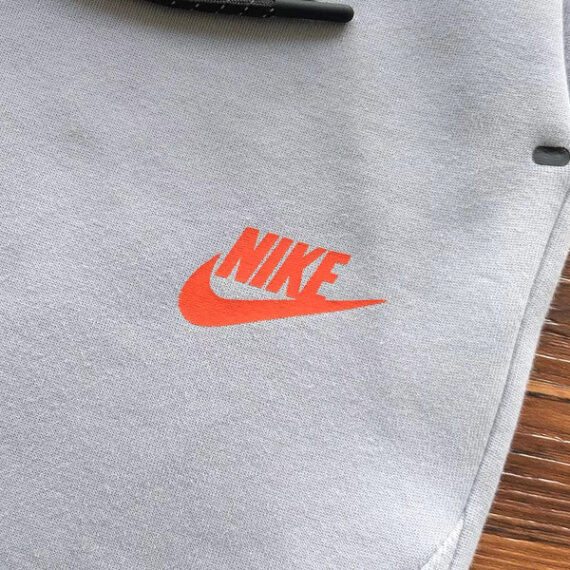 NIKE TECH FLEECE PANTS x WOLF GREY/AQUAMARINE/ORANGE