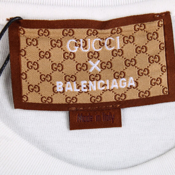 GUCCI x BALENCIAGA FLOWER LOGO T-SHIRT WHITE