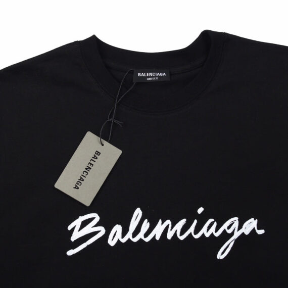 BALENCIAGA CALLIGRAPHY LOGO T-SHIRT BLACK