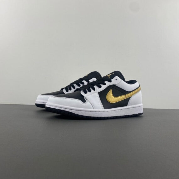 Air Jordan 1 Low White/Black/Metallic Gold